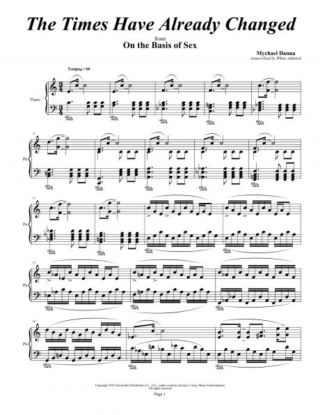 On The Basis Of Sex Piano Suite Mychael Danna Piano Sheet Music